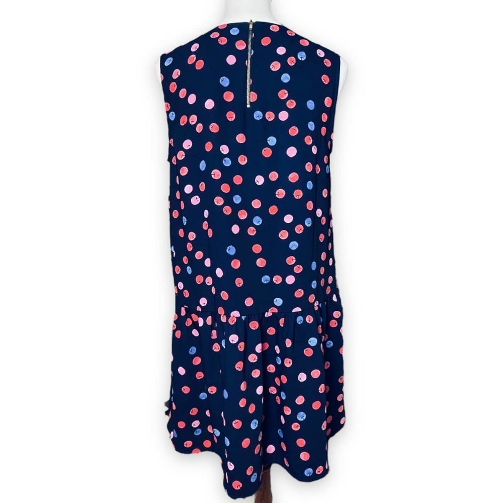 🍀Cynthia Rowley Womens Blue Cherry Print Round Neck Shift Dress 10 - Picture 5 of 12